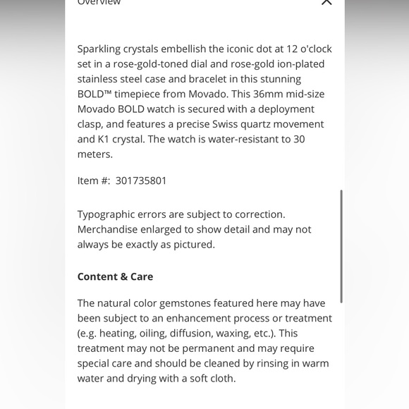 Movado bold rose gold watch - Picture 10 of 11